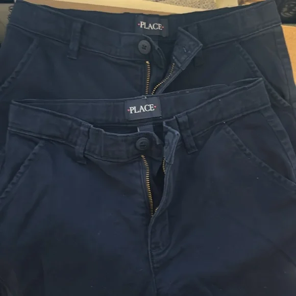 Girls school Uniform Wide Leg Chino Pants Childrens Place sz 12 lot of 2 pair - Picture 4 of 5